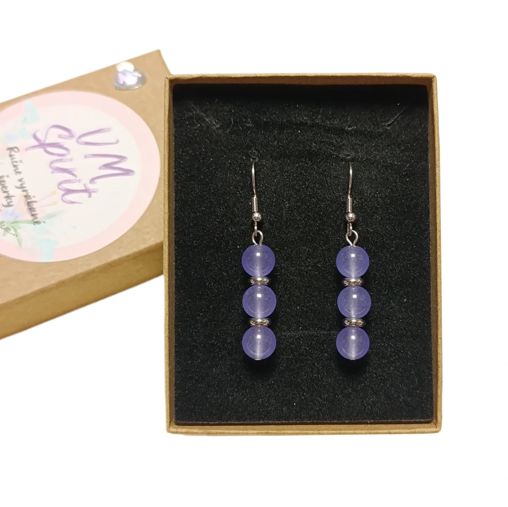VM Náušnice 3x8mm Jadeit fialový
