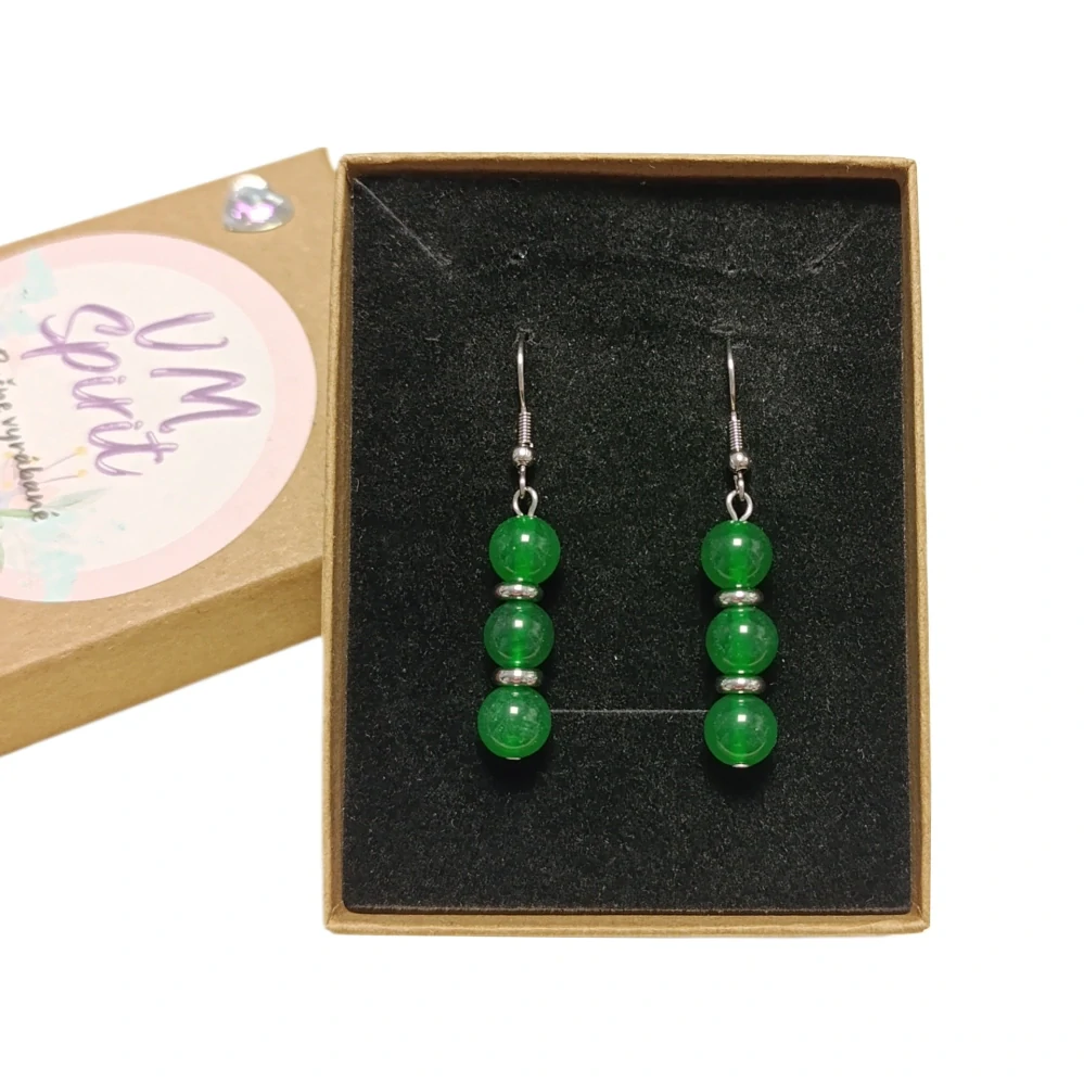 VM Náušnice 3x8mm Jadeit zelený