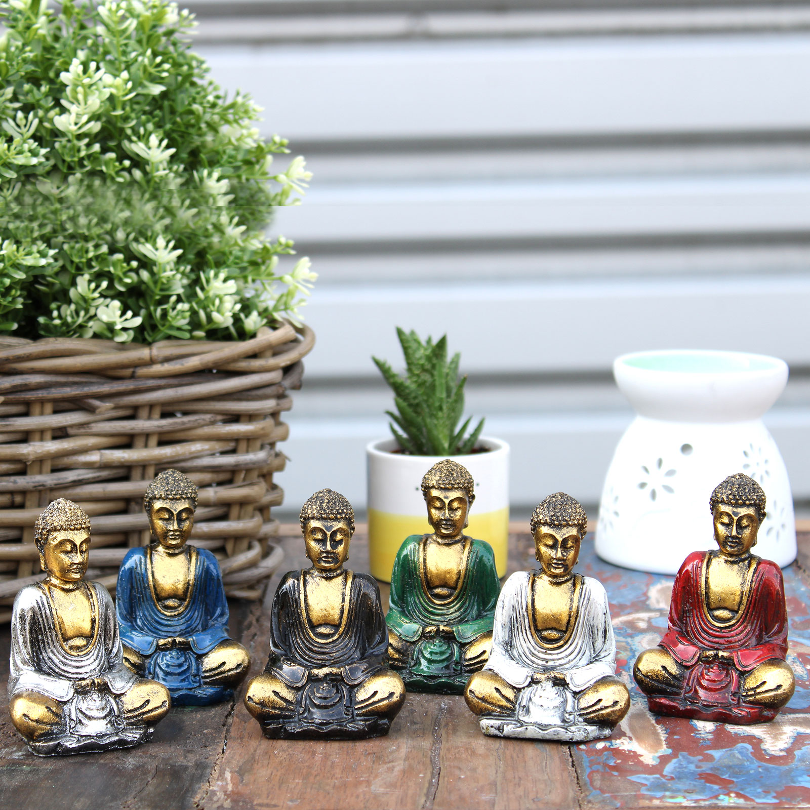 Soška Buddha (malý) zlatá+biela