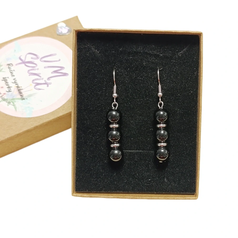 VM Náušnice 3x8mm Obsidián čierny