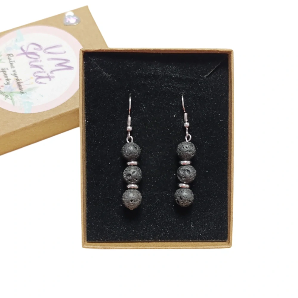 VM Náušnice 3x8mm Láva čierna