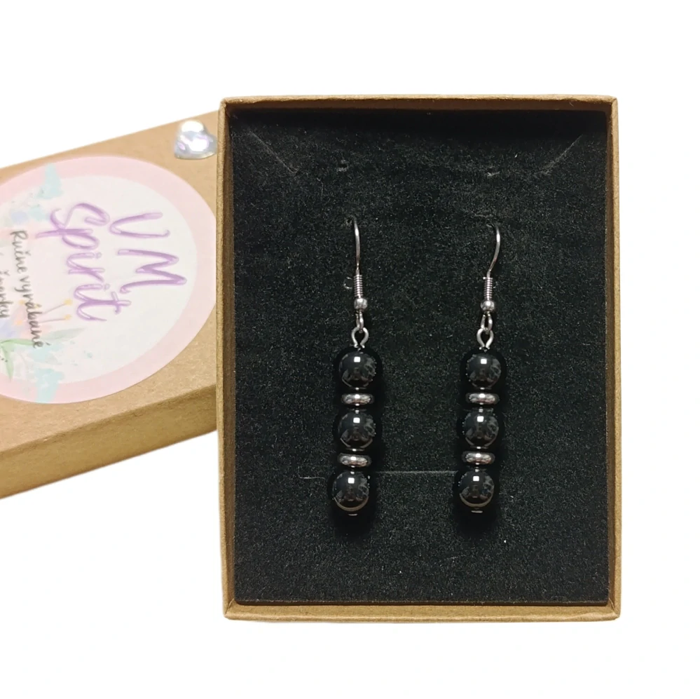 VM Náušnice 3x8mm Turmalín čierny