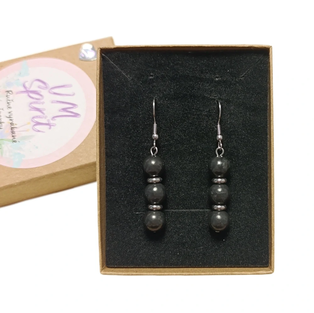 VM Náušnice 3x8mm Šungit