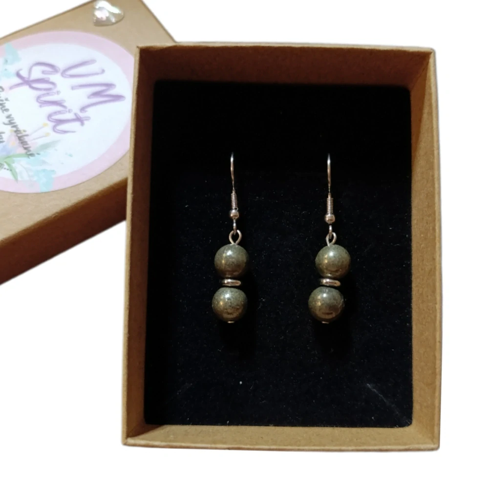 VM Náušnice 2x8mm Pyrit