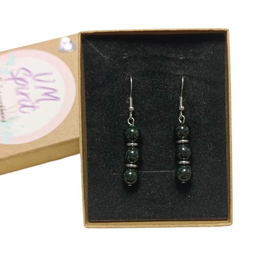 VM Náušnice 3x8mm Avanturín zelený synt.
