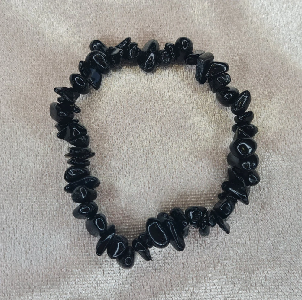 Náramok tromlovaný Achát čierny
