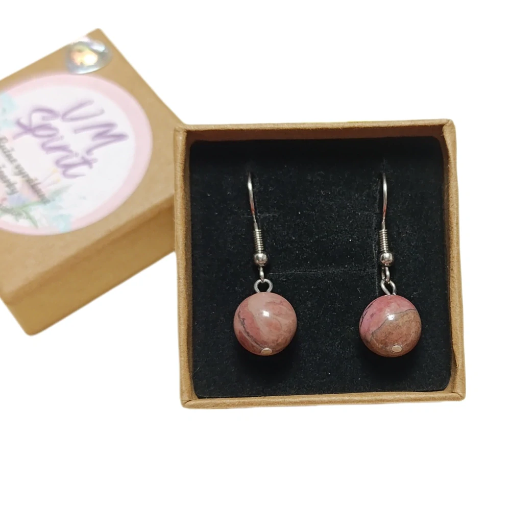 VM Náušnice 10mm Rodonit