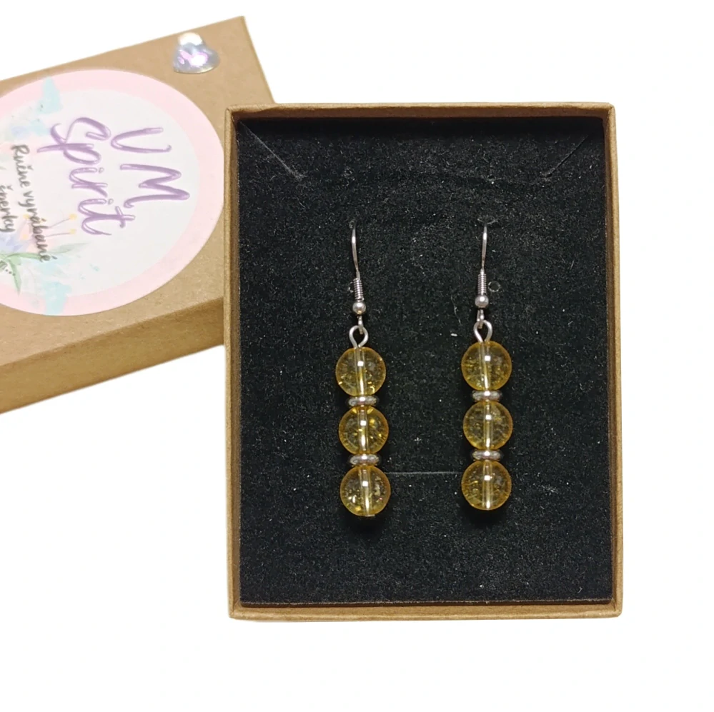 VM Náušnice 3x8mm Citrín (A)