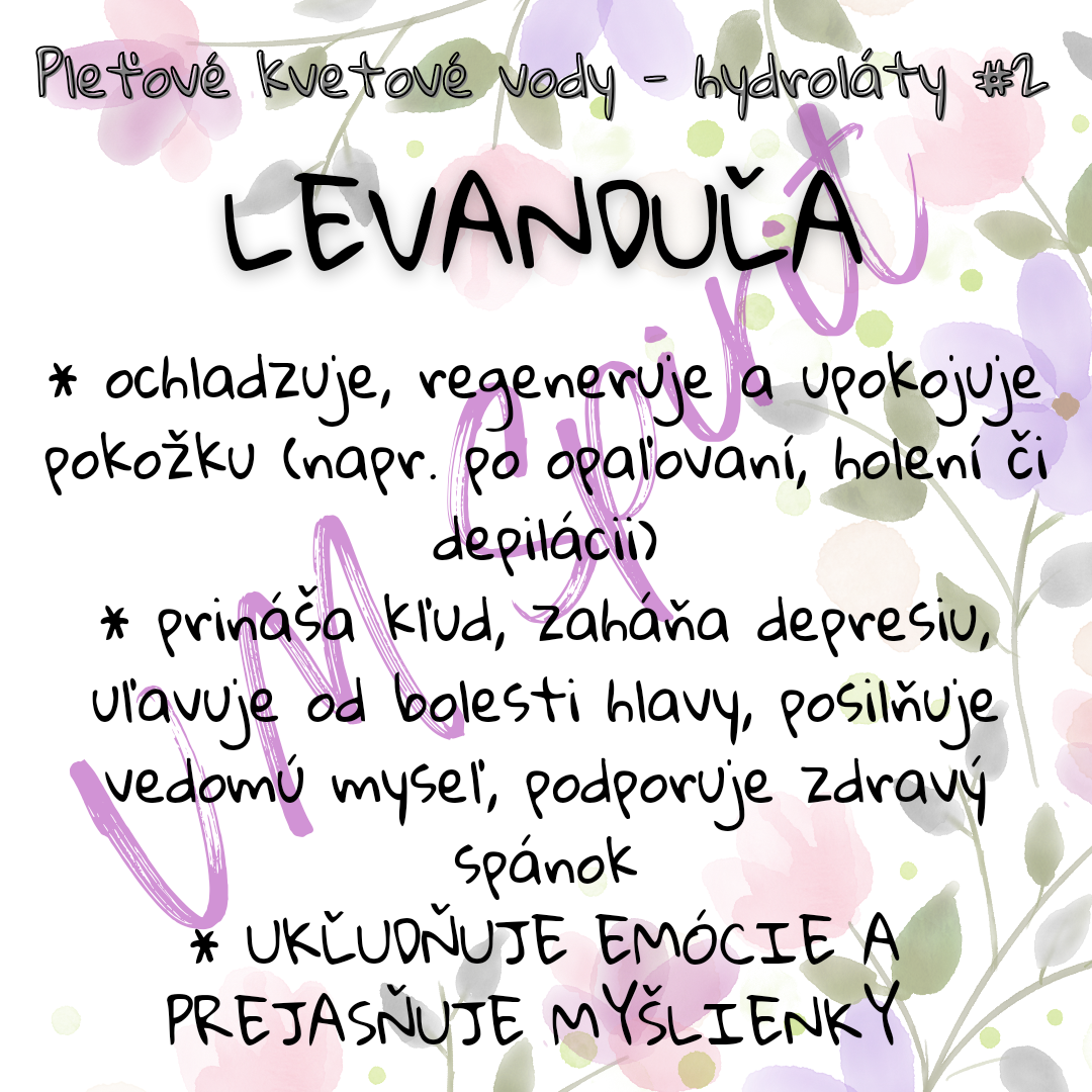 Kvetová voda/Hydrolát Levanduľa