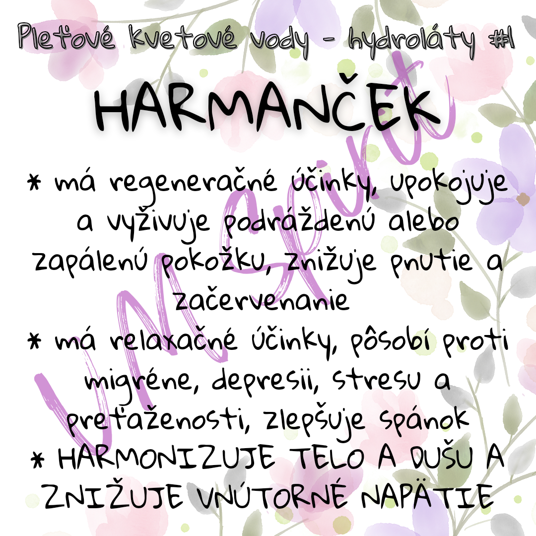 Kvetová voda/Hydrolát Harmanček