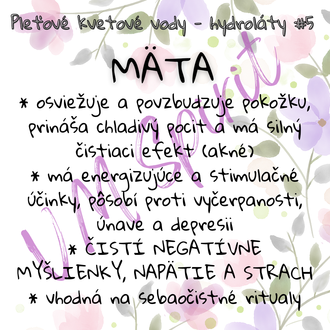 Kvetová voda/Hydrolát Mäta