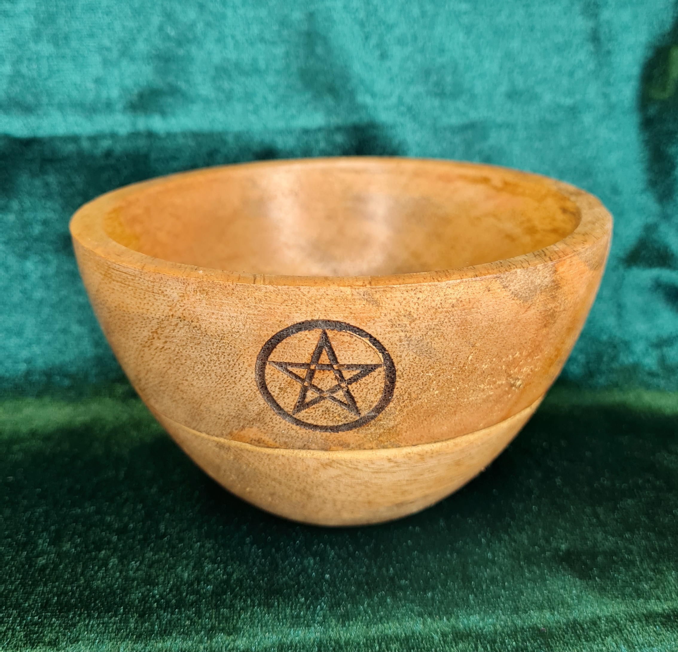 Rituálna drevená miska Pentagram menšia