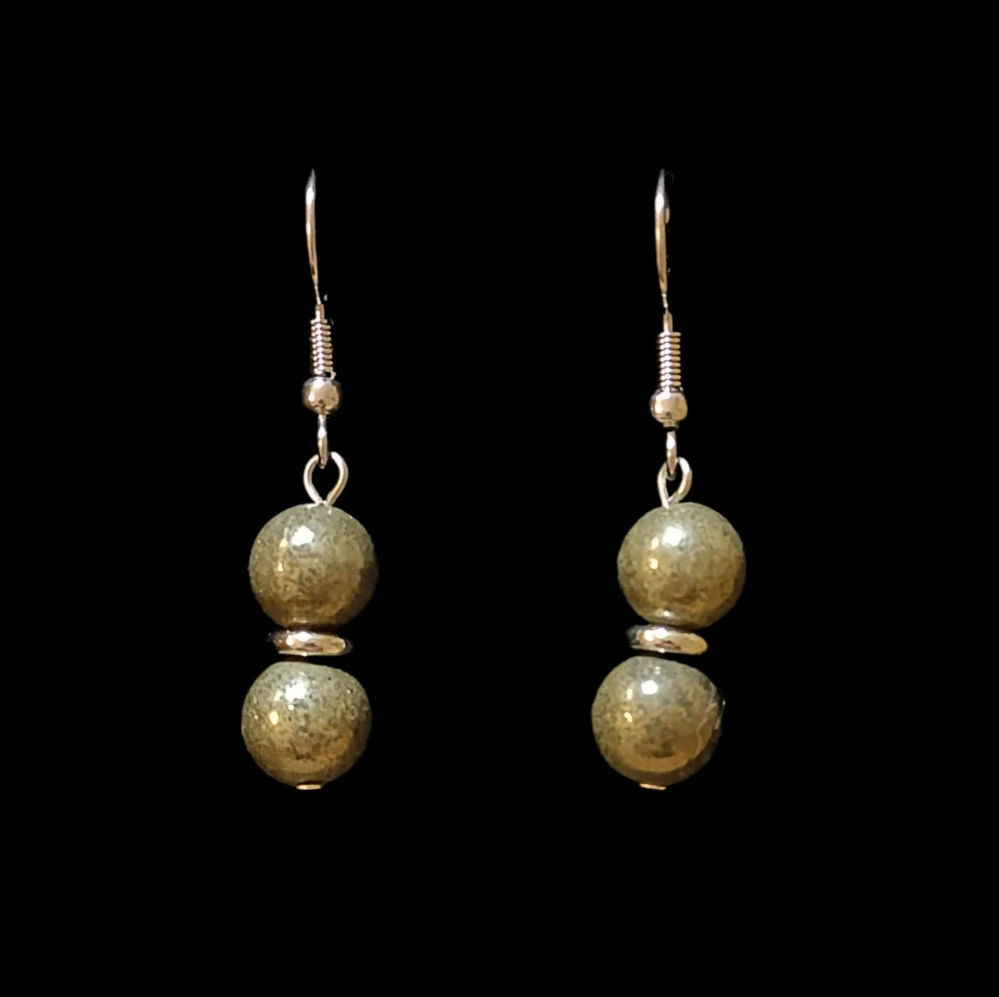 VM Náušnice 2x8mm Pyrit