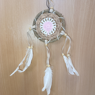 Lapač snov Bali - ružový 01 (9cm)