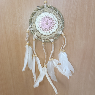 Lapač snov Bali - ružový 01 (12cm)