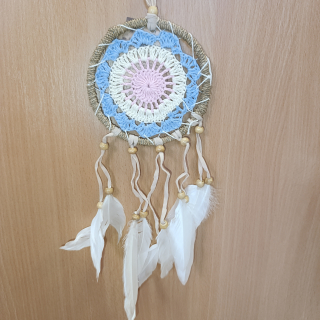 Lapač snov Bali - ružový 02 (12cm)