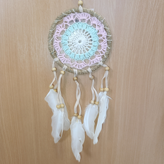 Lapač snov Bali - ružový 03 (12cm)