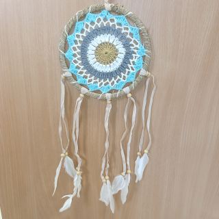 Lapač snov Bali - modrý 01 (16cm)