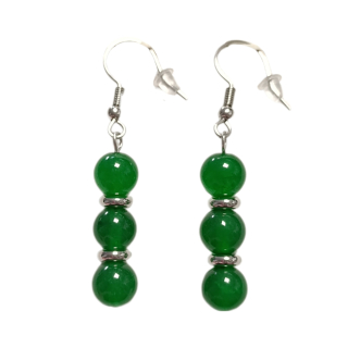 VM Náušnice 3x8mm Jadeit zelený