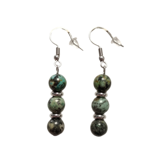 VM Náušnice 3x8mm Tyrkys africký