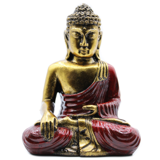 Soška Buddha (veľký) zlatá+červená