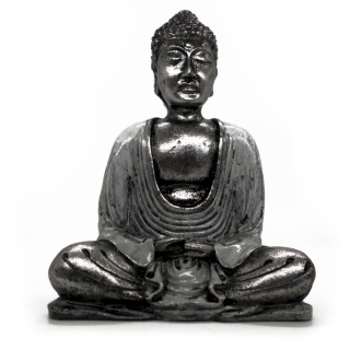 Soška Buddha (stredný) strieborná+šedá