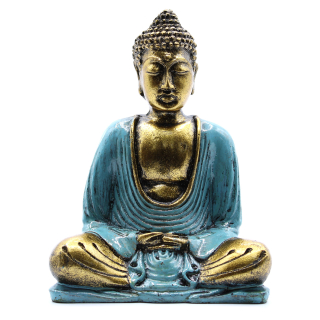 Soška Buddha (stredný) zlatá+modrá