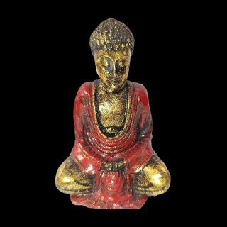 Soška Buddha (malý) zlatá+červená