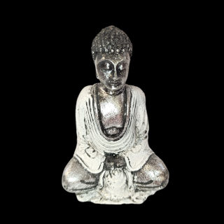 Soška Buddha (malý) strieborná+biela