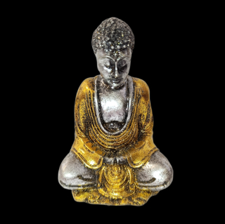 Soška Buddha (malý) strieborná+žltá