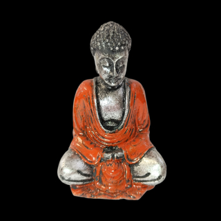 Soška Buddha (malý) strieborná+oranžová