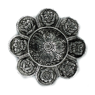 Stojan z lešteného hliníka Tibetské symboly