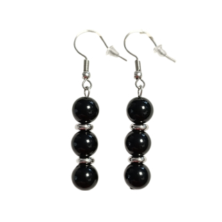 VM Náušnice 3x8mm Obsidián čierny