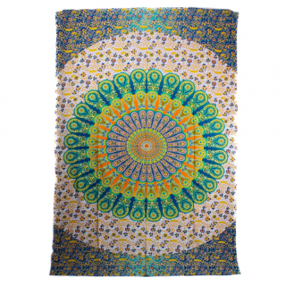 Záves Mandala oranžovo-zelená 140x210cm