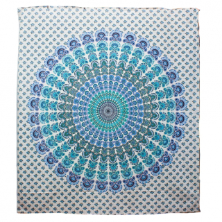 Záves Mandala bielo-modrá 240x210cm