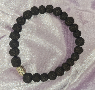 Náramok Rudrakša Buddha čierny tenký