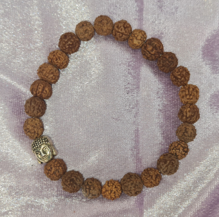 Náramok Rudrakša Buddha hnedý tenký