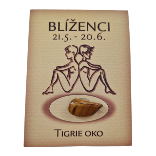 Blíženci - kartička s minerálom