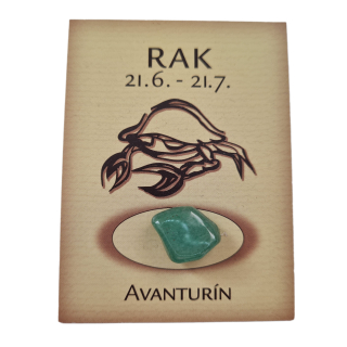 Rak - kartička s minerálom