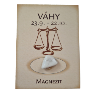 Váhy - kartička s minerálom