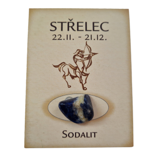 Strelec - kartička s minerálom