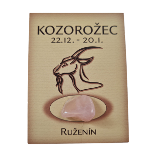 Kozorožec - kartička s minerálom
