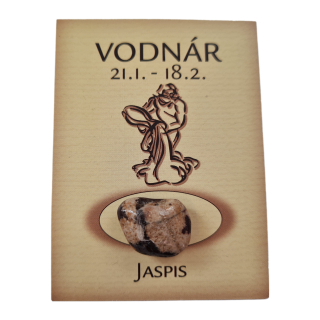 Vodnár - kartička s minerálom