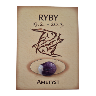 Ryby - kartička s minerálom
